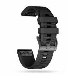  Okosóra szilikon szíj - GARMIN FENIX 3 / 5X / 3HR / 5X PLUS / 6X / 6X PRO / 7X - TECH-PROTECT Smooth fekete szilikon szíj (26 mm szíj szélesség) - tokgalaxis