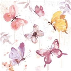 Ambiente Butterfly Collection Rose papírszalvéta 33x33cm, 20db-os