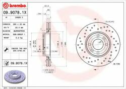 BREMBO Disc frana RENAULT CLIO III (BR0/1, CR0/1) (2005 - 2012) BREMBO 09.9078. 1X