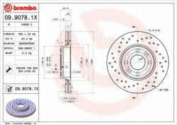 BREMBO Disc frana RENAULT MODUS / GRAND MODUS (F/JP0) (2004 - 2016) BREMBO 09.9078. 1X