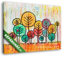 Vászonkép: Premium Kollekció: Őszi absztrakt mesebeli fák (olajfestmény reprodukció)(145x105 cm)