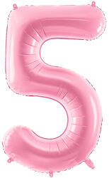 PartyDeco S. r. o 5. szám, fólia lufi, 86 cm, rózsaszín