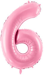 PartyDeco S. r. o 6. szám, fólia lufi, 86 cm, rózsaszín