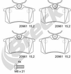 BRECK set placute frana, frana disc BRECK 20961 00 704 00 (20961 00 704 00)