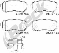 BRECK set placute frana, frana disc BRECK 24949 00 704 00 - automobilus