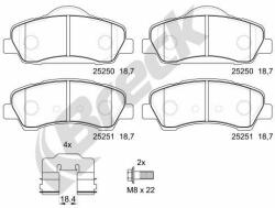 BRECK set placute frana, frana disc BRECK 25250 00 701 00 - automobilus
