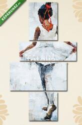 Többrészes Vászonkép, Premium Kollekció: Balerina fehér ruhában (olajfestmény reprodukció)(125x70 cm, S02)