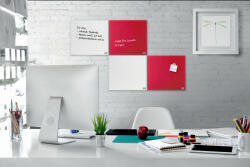 Nobo Tabla magnetica sticla 45 x 45 cm + Accesorii DIAMOND NOBO, Rosie (NB1903955)