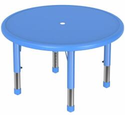 OOKEE Masa rotunda, 85 cm diametru, Albastra, din plastic, reglabila, marimea 0-3 pentru gradinita (YCY0072A)