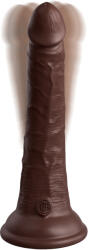 Pipedream King Cock Elite 7" Vibrating Silicone Dual Density Cock with Remote Brown