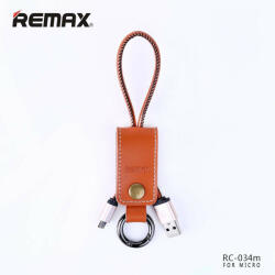 REMAX Micro usb adatkábel, kulcstartó, barna, Remax RC-034m