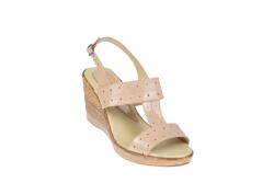Rovi Design Oferta marimea 38 - Sandale dama , din piele naturala, cu platforma de 8 cm - LS300LACBEJ - ciucaleti
