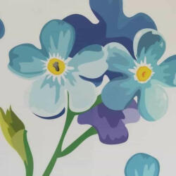 Demeter Group Kék virágmintás dekorációs falmatrica 32x69cm (32x69cm)