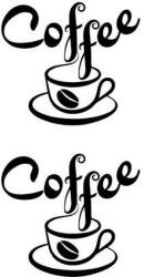 Demeter Group Coffee cups dekorációs falmatrica 32x69cm (32x69cm)