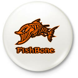 printfashion Fishbone 1 narancssárga - Kitűző, hűtőmágnes - Fehér (5976720)
