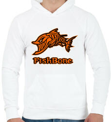 printfashion Fishbone 1 narancssárga - Férfi kapucnis pulóver - Fehér (5976254)