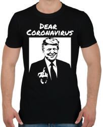 printfashion Dear coronavirus - Férfi póló - Fekete (6015107)