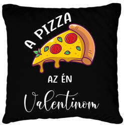 printfashion Pizza Valentin nap - Párnahuzat, Díszpárnahuzat - Fekete (6017265)