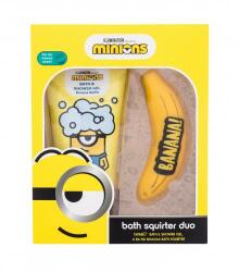 Minions Bath Squirter Duo set cadou Gel de duș Minions Bath & Shower Gel Banana Muffin 150 ml + jucărie de baie pentru copii