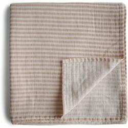 Mushie Muslin Swaddle Blanket Organic Cotton păturică de înfășat Natural Stripe 120cm x 120cm 1 buc Lenjerii de pat bebelusi‎, patura bebelusi