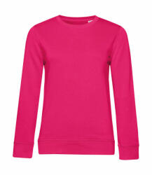 B&C Collection Női hosszú ujjú organikus pulóver B and C Organic Crew Neck /women French Terry L, Magenta rózsaszín