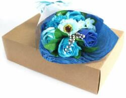  Mini szappanvirág csokor dobozban - Kék - MS-406 (3526)