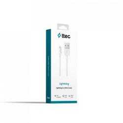 Ttec Кабел ttec Lightning USB Charge / Data Cable - Бял