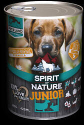 Spirit of Nature Hipoallergén JUNIOR KUTYA konzerv 415g Bárány és Mezei nyúl