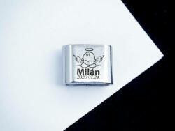 R. M. ékszer Kisangyal egyedi MoMents acél medál (16178RM)