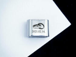 R. M. ékszer Esküvőtök napja egyedi MoMents acél medál (16186RM)