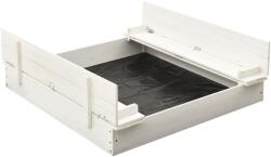 vidaXL Cutie de nisip, alb, 95 x 90 x 15 cm, lemn de brad (313889)