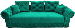 MobAmbient Canapea extensibilă 3 locuri și ladă depozitare, tapițerie verde smarald - model BETYS