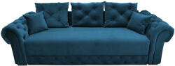 MobAmbient Canapea extensibilă 3 locuri și ladă depozitare, tapițerie albastră - model BETYS Canapea