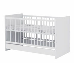 Baby Shop Basic 70×140-es átalakítható babaágy - bordázott fehér - babastar