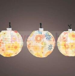 Lumineo Napelemes lampionfüzér 4, 5m virág mintás, 10 meleg fehér LED S (40101384)