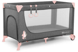 KinderKraft utazóágy Joy szürke-pink - babycenter-online