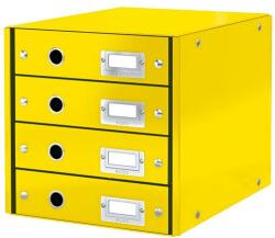 LEITZ Irattároló, laminált karton, 4 fiókos, LEITZ Click&Store, sárga (E60490016)