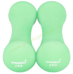 SPRINGOS Neoprén súlyzó pár 2x2 kg-os zöld, ergonomikus (SPR_FA1040)
