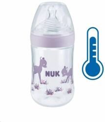Nuk Baba cumisüveg Nuk Nature Sense hőmérséklet jelzővel 260 ml lila - babyboxstore