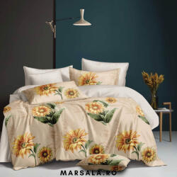 Sonia Home Lenjerie de pat bumbac 6 piese crem cu floarea soarelui (son6cremflsoarelui) Lenjerie de pat