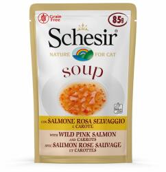 Schesir Schesir Cat Soup 24 x 85 g - Somon roz sălbatic & morcovi