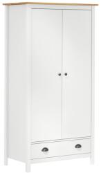 vidaXL Hill fehér 2 ajtós tömör fenyőfa ruhásszekrény 89 x 50 x 170 cm (288950) - vidaxl