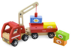 Viga Toys Transportor de marfa cu elevator magnetic, Viga (50690)