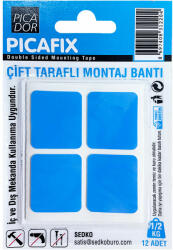 PICADOR Pastile adezive silicon 26x31 mm PICADOR Picafix Blue, 12 bucati/set