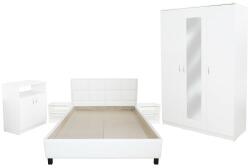 Spectral Mobila Dormitor Soft Alb cu pat tapitat alb pentru saltea 160x200 cm