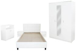 Spectral Mobila Dormitor Soft Alb cu pat tapitat alb pentru saltea 120x200 cm