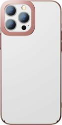 Baseus Glitter Apple iPhone 13 Pro Max Műanyag Tok - Átlátszó/Pink (ARMC001104)