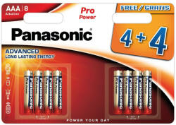 Panasonic LR03PPG-8BW PRO POWER alkáli tartós elem, AAA (micro), 8 db/bliszter (LR03PPG-8BW)