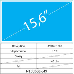 Notebook LCD 15.6 LCD Fat Matt 40 pin FHD, Matte
