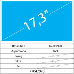Notebook LCD 17.3 LCD Fat Fényes 30 pin HD+, Glossy